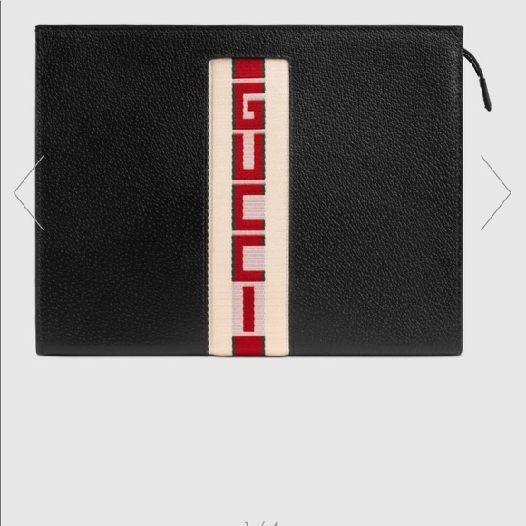 Gucci Striped Leather Pouch - Picture 4 of 4